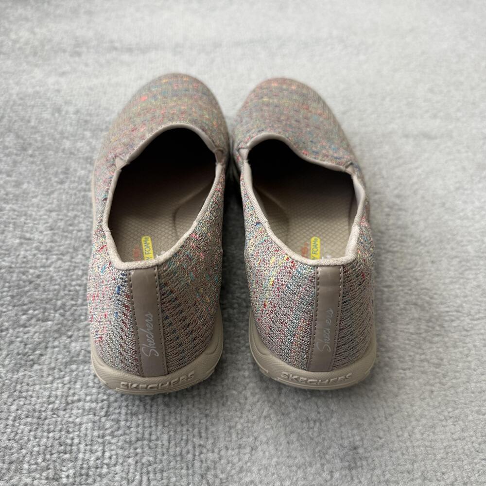 Skechers Relaxed Fit Shoes Womens Size 9.5 Beige Knit Slip On Memory Foam 49291 - Picture 4 of 12